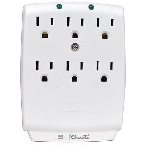 Belkin SurgeMaster Home Series 6-Outlet 120V 1045 Joules Wall-Mo